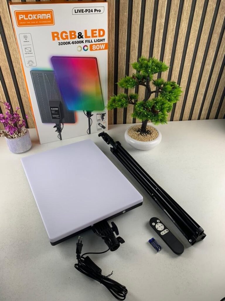Panel & LED Fill Light 80W PLOKAMA LIVE-P24 Pro – Éclairage Professionnel Multicolore