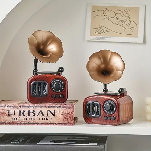 Boîte à Musique Rétro Phonographe en bois