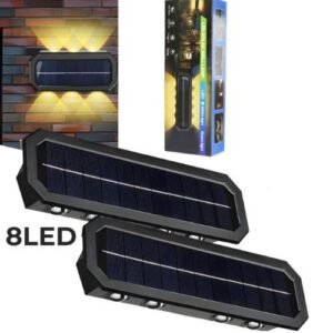 Lampe Solaire Murale à LED 8 LED avec Capteur de Mouvement (Lot de 2)