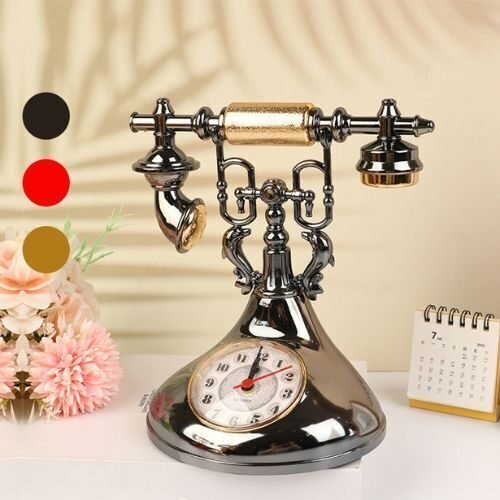 Réveil Rétro en Forme de Téléphone Vintage Unique