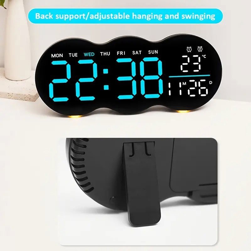 Horloge Murale Numérique à LED YX-2808 avec Télécommande – Élégance, Clarté et Technologie - Image 5