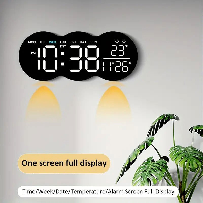 Horloge Murale Numérique à LED YX-2808 avec Télécommande – Élégance, Clarté et Technologie - Image 4