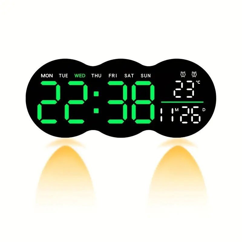 Horloge Murale Numérique à LED YX-2808 avec Télécommande – Élégance, Clarté et Technologie - Image 7