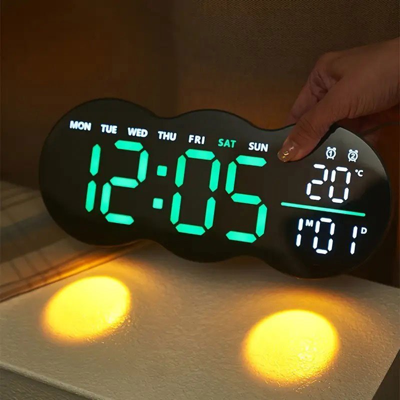 Horloge Murale Numérique à LED YX-2808 avec Télécommande – Élégance, Clarté et Technologie - Image 2