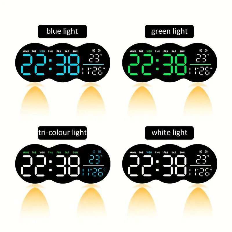 Horloge Murale Numérique à LED YX-2808 avec Télécommande – Élégance, Clarté et Technologie - Image 6