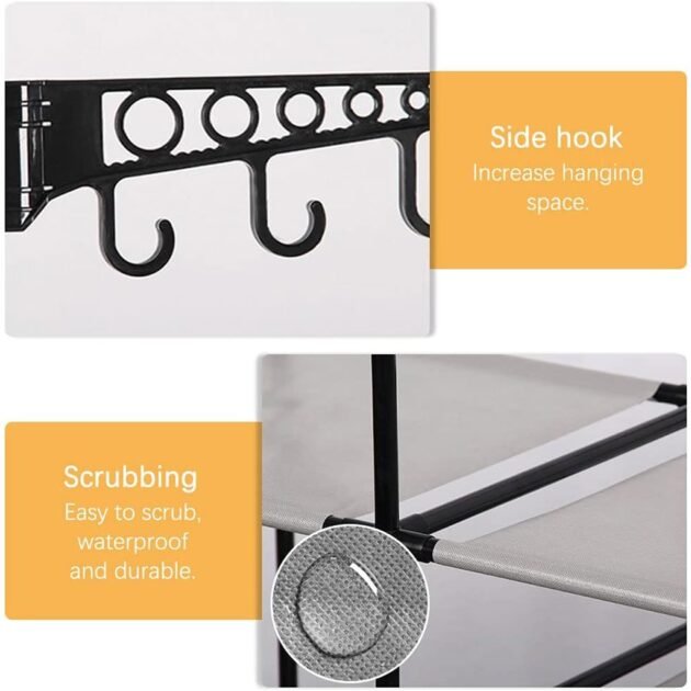 Penderie à vêtements robuste en métal à 5 niveaux