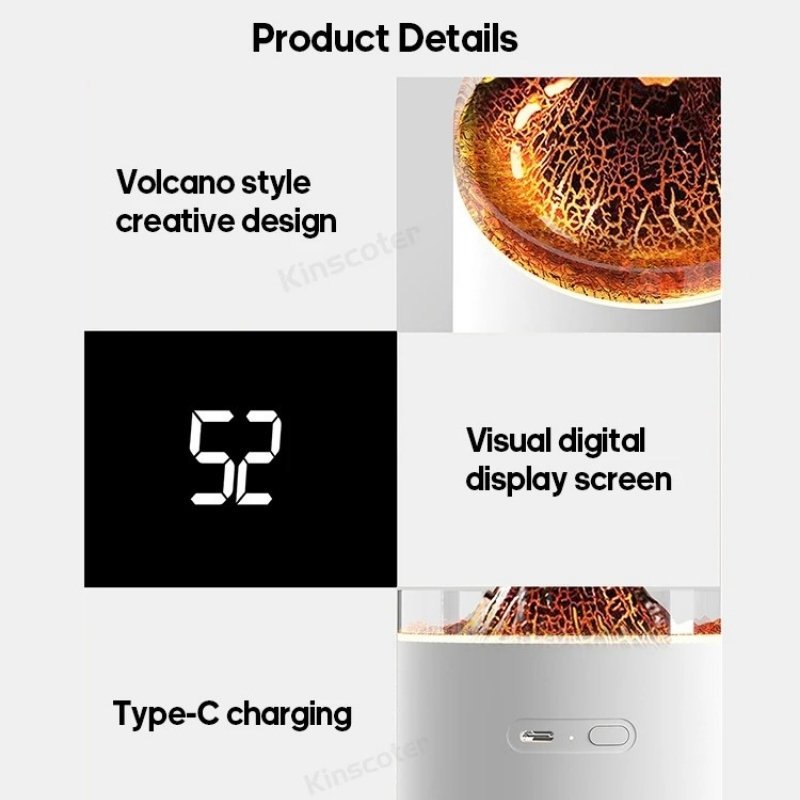Humidificateur Effet Volcan Rechargeable et Pratique - Image 3