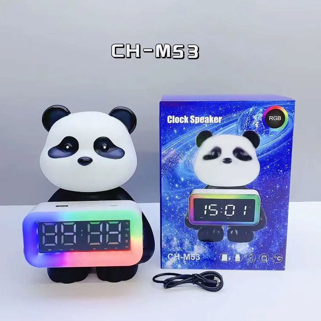 Enceinte Bluetooth Panda et Réveil Numérique RGB CH-M53 – Douceur, musique et lumière en un seul compagnon - Image 5
