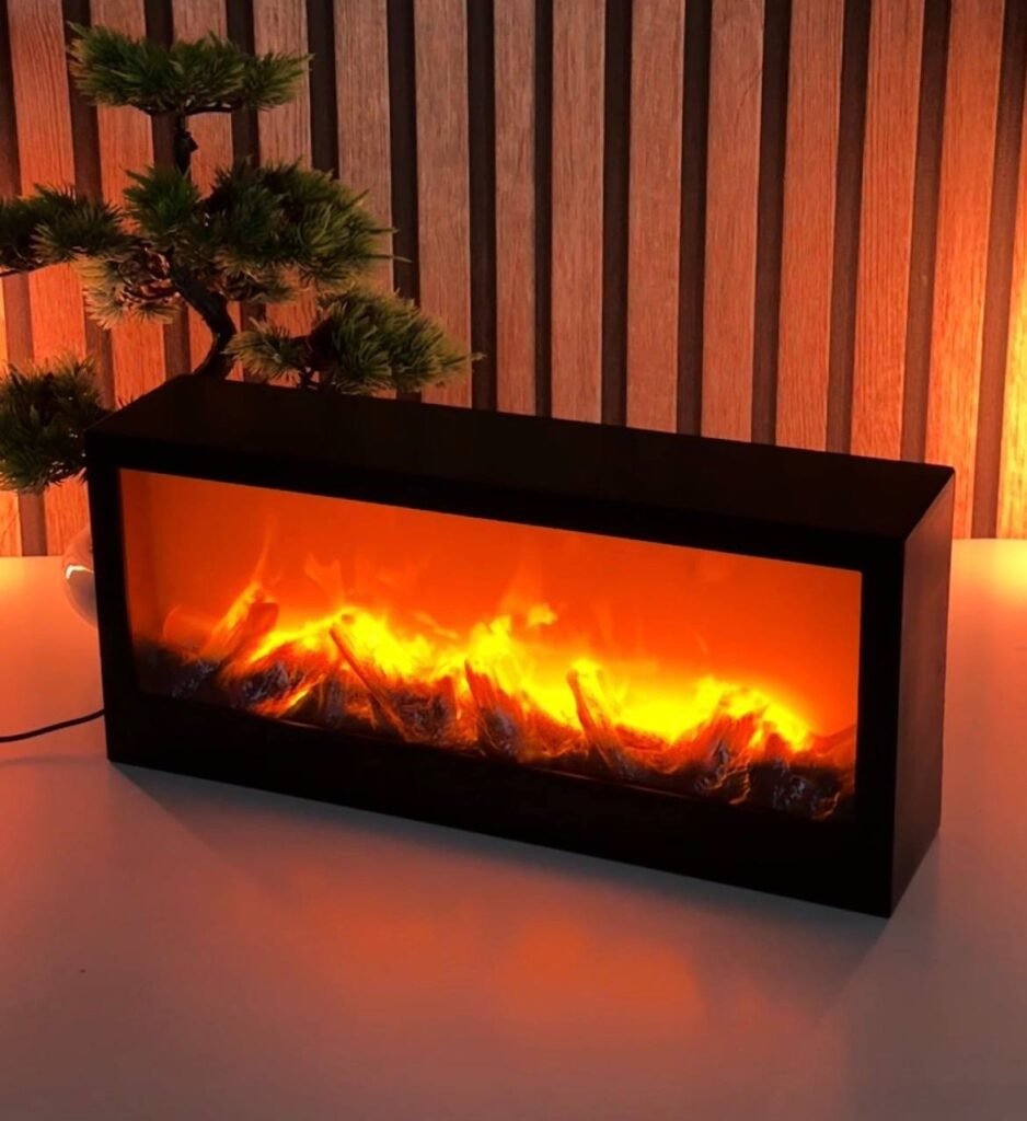 Cheminée LED Décorative Effet Flammes Réaliste – Ambiance Chaleureuse & Élégance