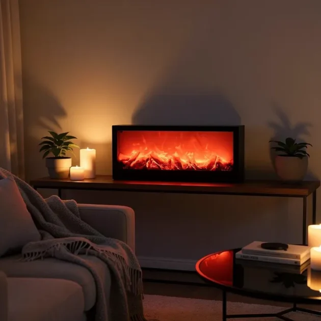 Cheminée LED Décorative Effet Flammes Réaliste – Ambiance Chaleureuse & Élégance