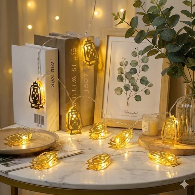 Guirlande Lumineuse Ramadan Fawanis 1,6 m (10 Fanal LED) – Ambiance Spirituelle Élégante & Chaleureuse